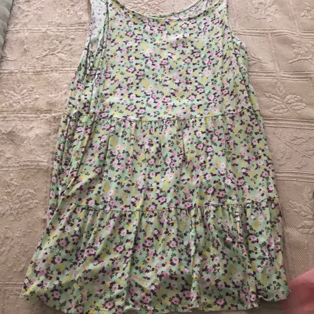 Green floral dress
